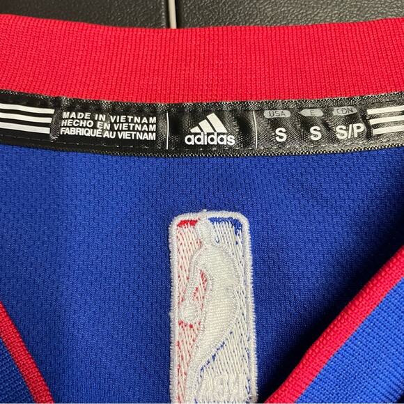 Detroit Pistons NBA Jersey Harris 34 Small Adidas Red Blue Basketball - Picture 7 of 9